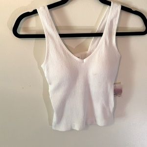 NWT AS revival white crop top with built in bra!